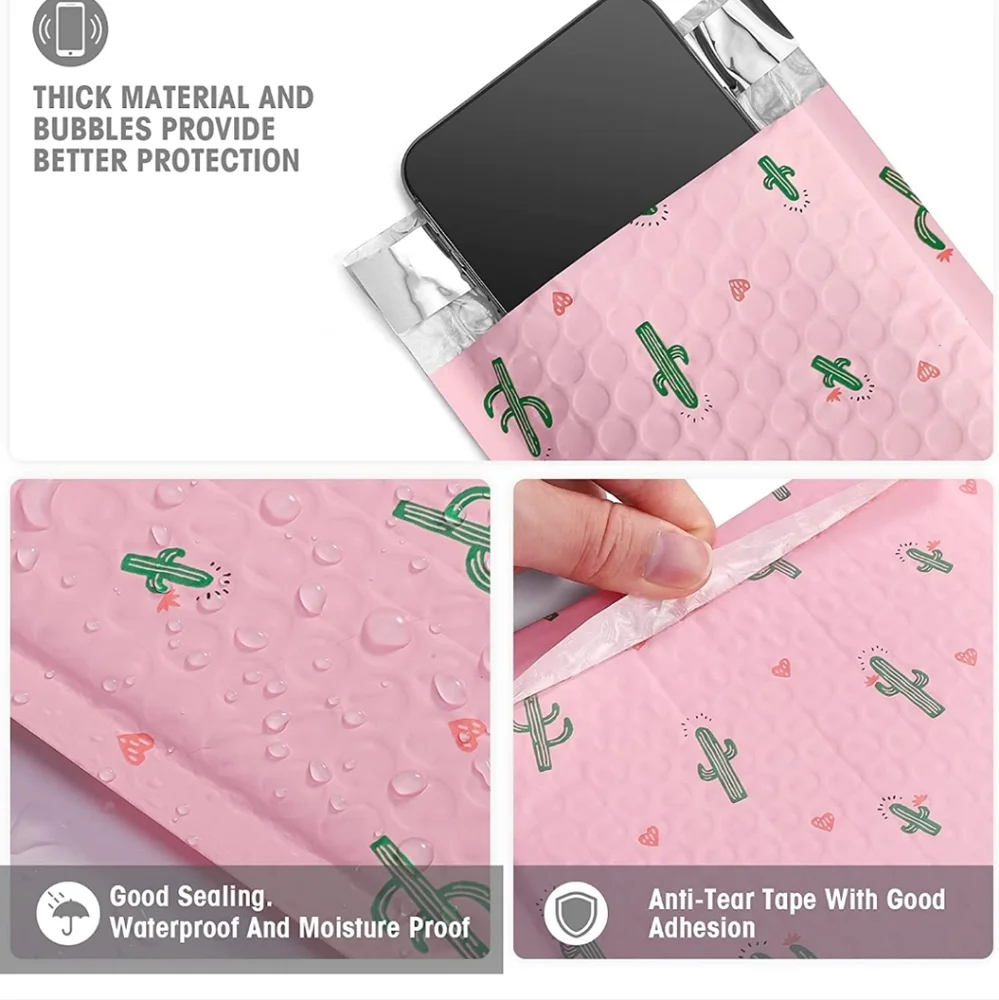 Cute Cactus bubble Polymailer packages